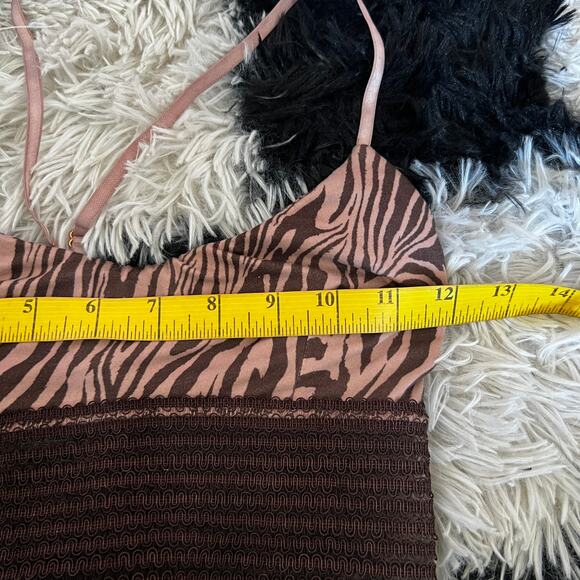 Cute Booty Lounge Bra Zebra Print Y2K Indie Retro Sporty Small - Picture 4 of 6